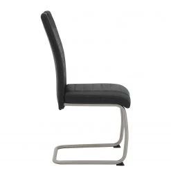 Loftscape Chaise cantilever Wisches - Microfibre / Acier inoxydable - Anthracite - Lot de 2 -Meubles de salle à manger Soldes Magasin 1000228907 201104 15385500004 DETAILS P000000001000228907