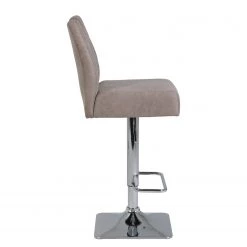 Loftscape Chaises de bar Topid II (lot de 2) - Microfibre / Acier - Beige vintage / Chrome -Meubles de salle à manger Soldes Magasin 1000228910 201104 15385600028 DETAILS P000000001000228910