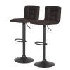 Loftscape Chaises de bar Gasny (lot de 2) - Microfibre / Acier - Marron foncé