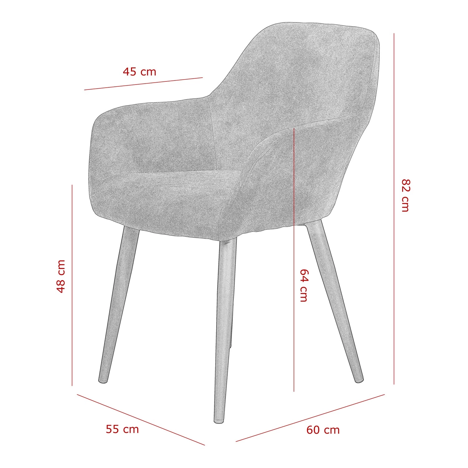 Loftscape Chaises à accoudoirs Trappe (lot de 2) - Microfibre / Acier - Gris fumé 9 Loftscape Chaises à accoudoirs Trappe (lot de 2) - Microfibre / Acier - Gris fumé – Image 9