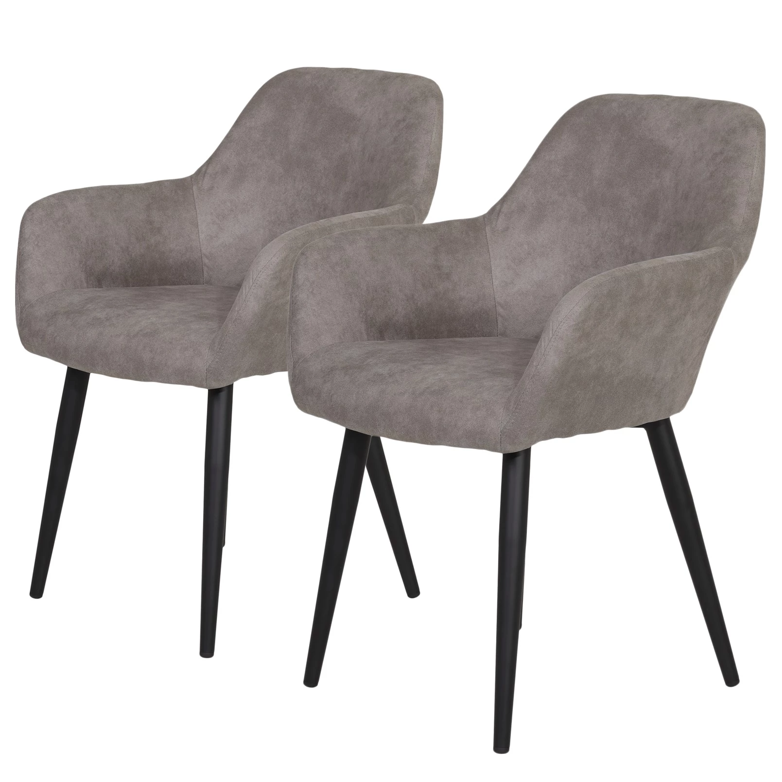 Loftscape Chaises à accoudoirs Trappe (lot de 2) - Microfibre / Acier - Gris fumé 1 Loftscape Chaises à accoudoirs Trappe (lot de 2) - Microfibre / Acier - Gris fumé