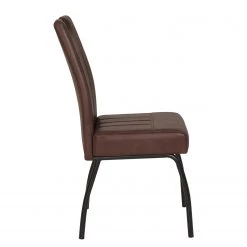 Loftscape Chaise capitonnée Brookville - Microfibre / Acier - Marron - Lot de 2 -Meubles de salle à manger Soldes Magasin 1000228929 201104 15385600120 DETAILS P000000001000228929