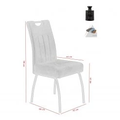 Loftscape Chaise capitonnée Brookville - Microfibre / Acier - Marron - Lot de 2 -Meubles de salle à manger Soldes Magasin 1000228929 201104 15385600123 SKETCH DETAILS P000000001000228929 sketch