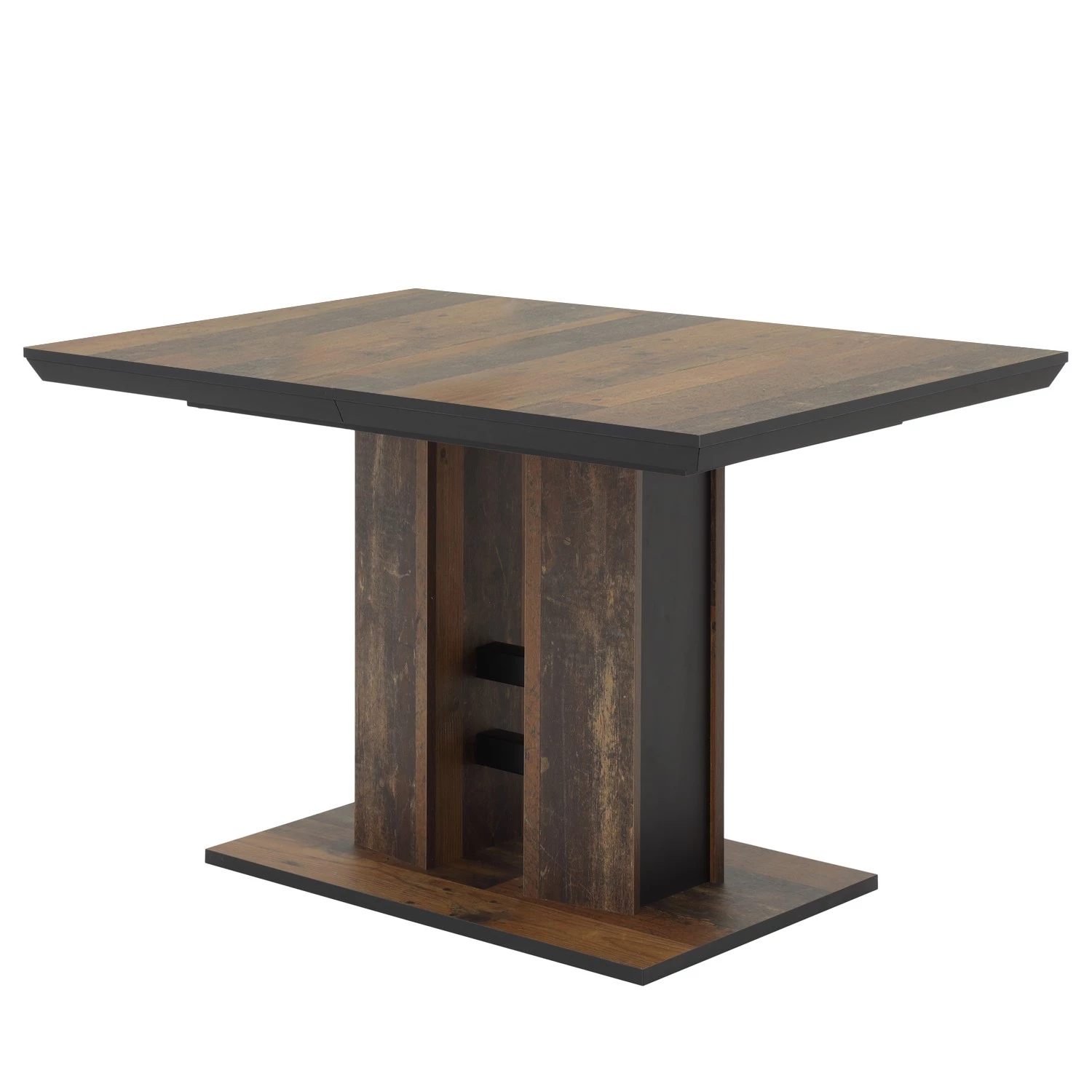 Loftscape Table Gidy (extensible) - Imitation vieux bois / Noir 1 Loftscape Table Gidy (extensible) - Imitation vieux bois / Noir
