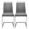 Loftscape Chaises cantilever Ibos (lot de 2) - Imitation cuir - Chrome - Gris