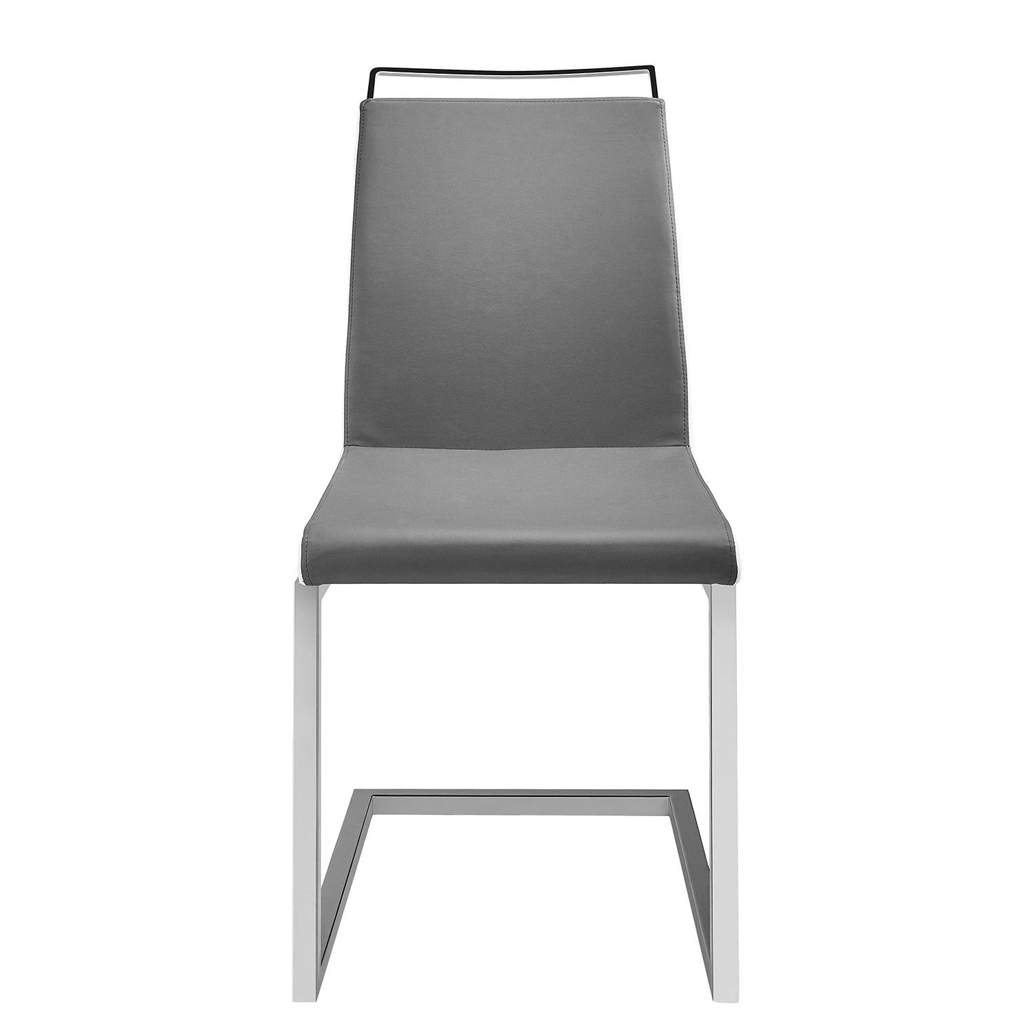 Loftscape Chaises cantilever Ibos (lot de 2) - Imitation cuir - Chrome - Gris 2 Loftscape Chaises cantilever Ibos (lot de 2) - Imitation cuir - Chrome - Gris – Image 2