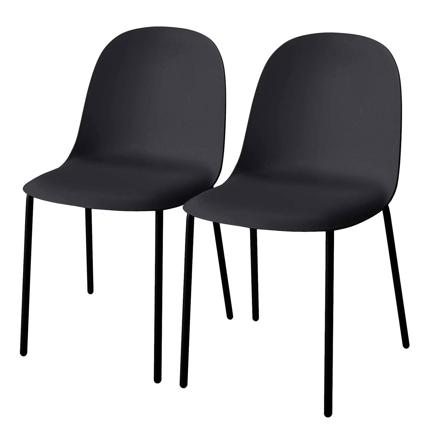 Loftscape Chaises Borny I (lot de 2) - Matière plastique - Fer - Noir 1 Loftscape Chaises Borny I (lot de 2) - Matière plastique - Fer - Noir
