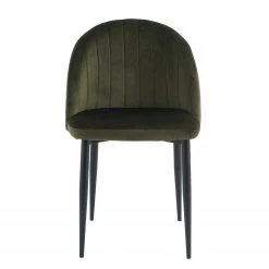 Jack & Alice Chaises capitonnées Jacklin IV (2 élém.) - Velours / Fer - Vert olive -Meubles de salle à manger Soldes Magasin 1000230152 210708 14552700059 DETAILS P000000001000230152