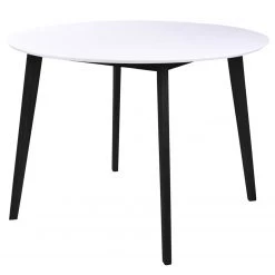 Loftscape Table Pomy II - MDF / Hévéa massif - Blanc / Noir