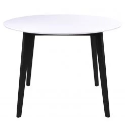 Loftscape Table Pomy II - MDF / Hévéa massif - Blanc / Noir -Meubles de salle à manger Soldes Magasin 1000231011 201125 16492200040 DETAILS P000000001000231011