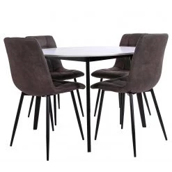 Loftscape Table Pomy II - MDF / Hévéa massif - Blanc / Noir -Meubles de salle à manger Soldes Magasin 1000231011 201125 16492200041 DETAILS P000000001000231011