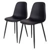 Norrwood Chaises Renty I (lot de 2) - Imitation cuir / Acier - Noir