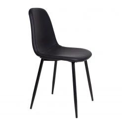 Norrwood Chaises Renty I (lot de 2) - Imitation cuir / Acier - Noir -Meubles de salle à manger Soldes Magasin 1000231014 201125 16492300060 DETAILS P000000001000231014