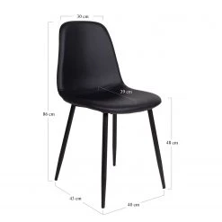 Norrwood Chaises Renty I (lot de 2) - Imitation cuir / Acier - Noir -Meubles de salle à manger Soldes Magasin 1000231014 201125 16492300063 SKETCH DETAILS P000000001000231014 sketch