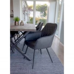 Red Living Chaises à accoudoirs Pierry I (lot de 2) - Imitation cuir / Acier - Gris vintage -Meubles de salle à manger Soldes Magasin 1000231016 201125 16492300075 MOOD DETAILS P000000001000231016 mood