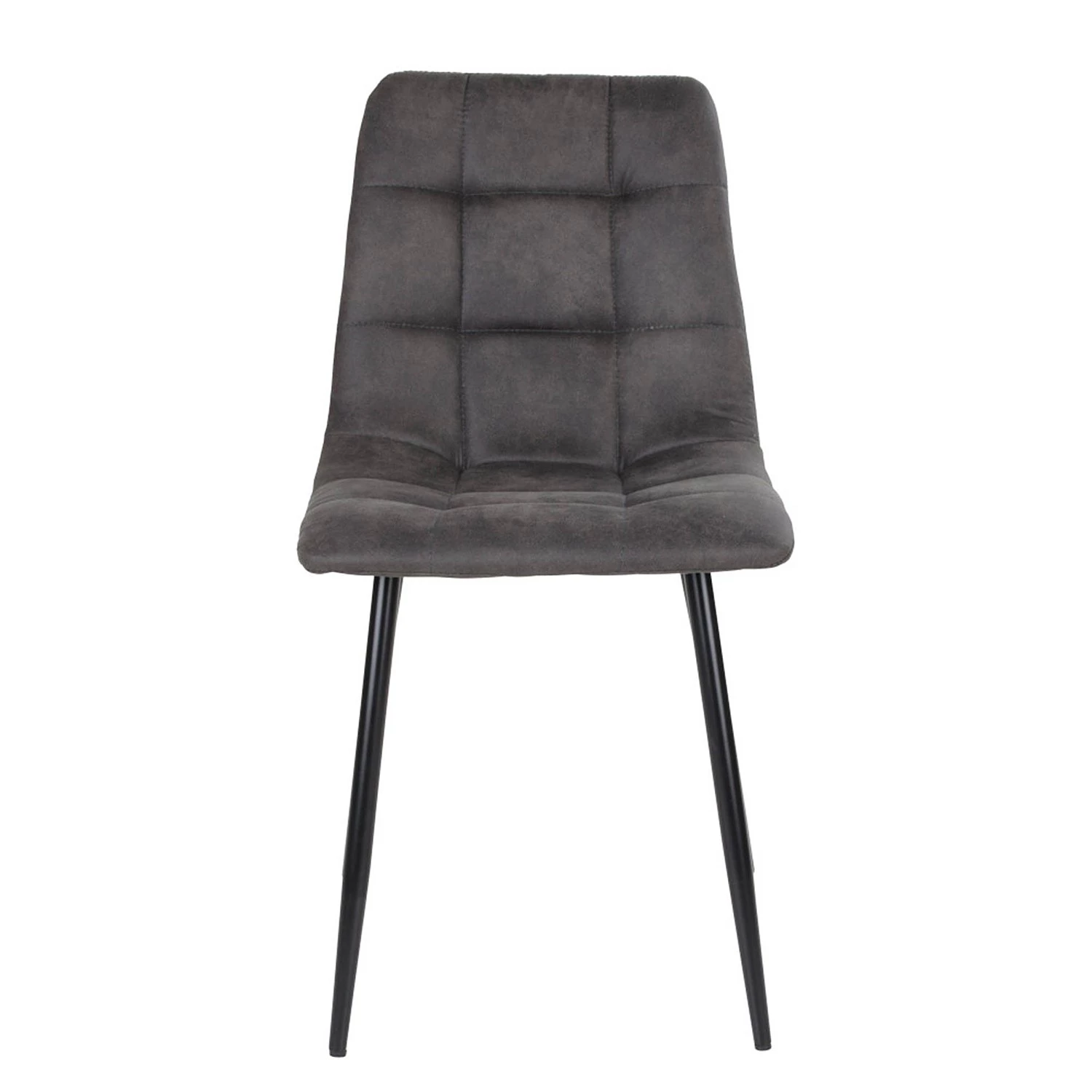 Loftscape Chaises capitonnées Ormoy I (lot de 2) - Microfibre / Acier - Gris / Noir 5 Loftscape Chaises capitonnées Ormoy I (lot de 2) - Microfibre / Acier - Gris / Noir – Image 5