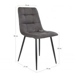Loftscape Chaises capitonnées Ormoy I (lot de 2) - Microfibre / Acier - Gris / Noir 15 Loftscape Chaises capitonnées Ormoy I (lot de 2) - Microfibre / Acier - Gris / Noir -Meubles de salle à manger Soldes Magasin 1000231021 201125 16492500121 SKETCH DETAILS P000000001000231021 sketch