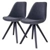 Norrwood Chaises Trebes III (lot de 2) - Tissu / Hévéa massif - Gris foncé / Noir