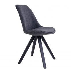 Norrwood Chaises Trebes III (lot de 2) - Tissu / Hévéa massif - Gris foncé / Noir -Meubles de salle à manger Soldes Magasin 1000231022 201125 16492500125 DETAILS P000000001000231022