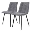 Loftscape Chaises capitonnées Ormoy III (lot de 2) - Tissu / Acier - Gris / Noir