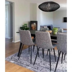 Loftscape Chaises capitonnées Ormoy III (lot de 2) - Tissu / Acier - Gris / Noir -Meubles de salle à manger Soldes Magasin 1000231026 201125 16492700158 DETAILS P000000001000231026