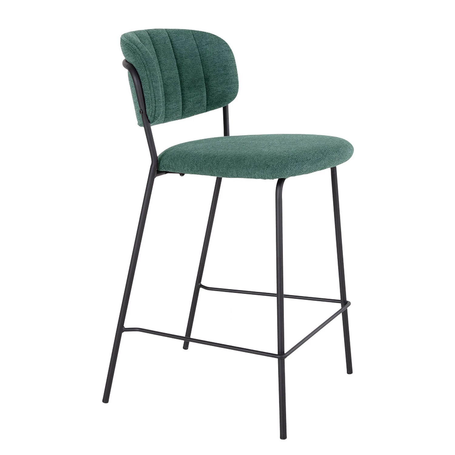 Loftscape Chaises capitonnées Muel (lot de 2) - Tissu / Acier - Vert turquoise 3 Loftscape Chaises capitonnées Muel (lot de 2) - Tissu / Acier - Vert turquoise – Image 3