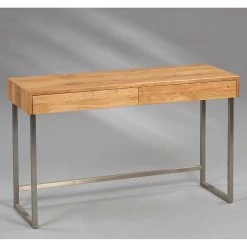 Naturoo Console Sillery - Chêne sauvage massif / Métal - Chêne sauvage / Argenté -Meubles de salle à manger Soldes Magasin 1000231167 201118 12512100024 MOOD DETAILS P000000001000231167 mood