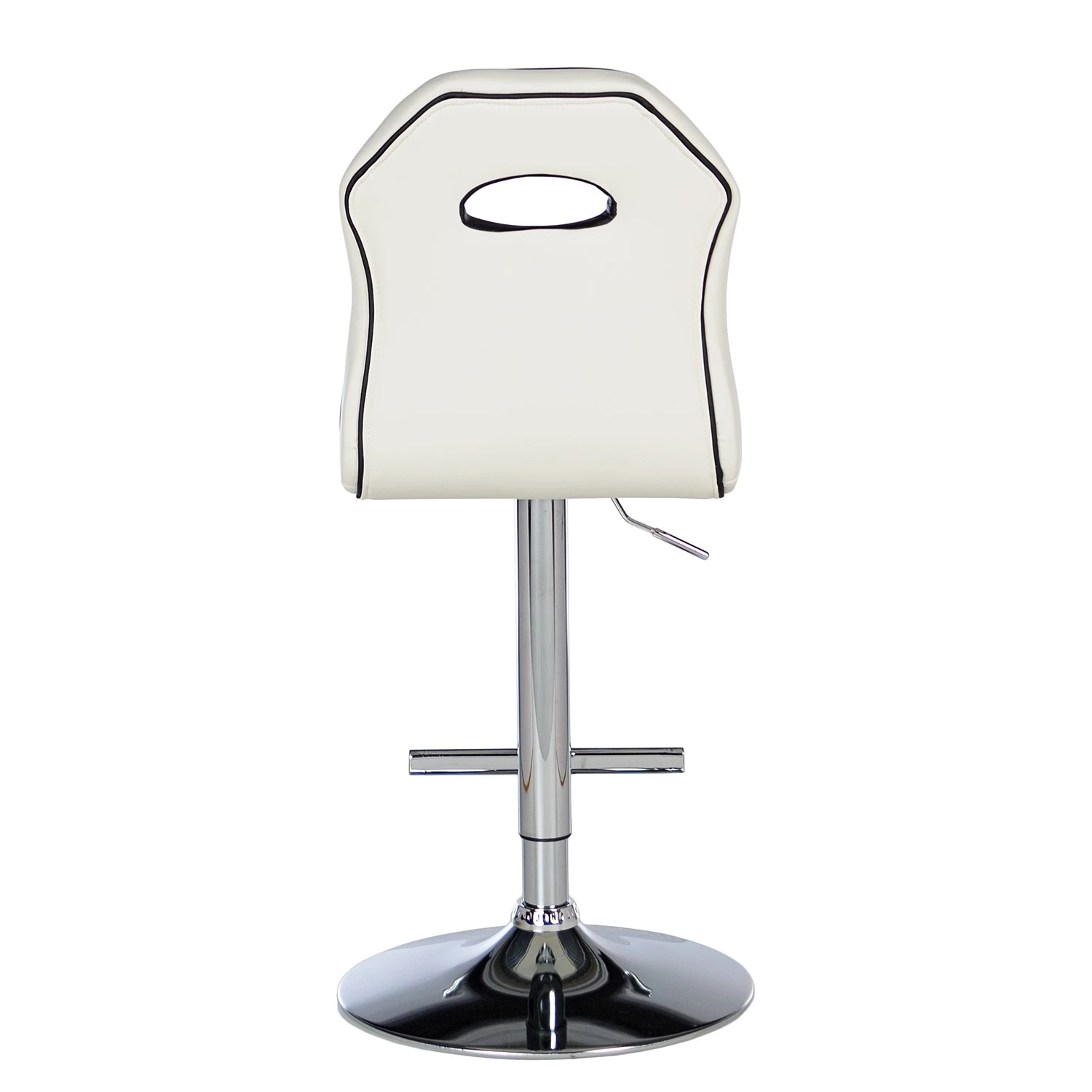 Loftscape Chaises de bar Yoncalla (lot de 2) - Imitation cuir / Métal - Noir et blanc - Chrome 3 Loftscape Chaises de bar Yoncalla (lot de 2) - Imitation cuir / Métal - Noir et blanc - Chrome – Image 3