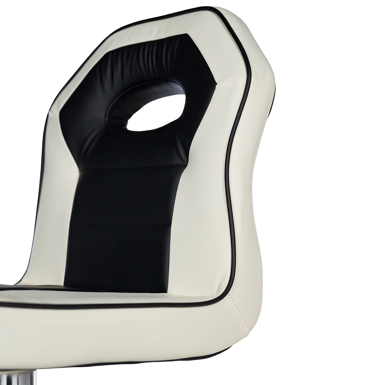 Loftscape Chaises de bar Yoncalla (lot de 2) - Imitation cuir / Métal - Noir et blanc - Chrome 8 Loftscape Chaises de bar Yoncalla (lot de 2) - Imitation cuir / Métal - Noir et blanc - Chrome – Image 8