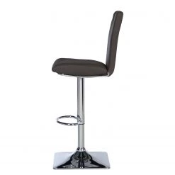 Loftscape Chaises de bar Swanville (lot de 2) - Microfibre / Métal - Marron foncé / Chrome -Meubles de salle à manger Soldes Magasin 1000231305 220411 031 DETAILS P000000001000231305