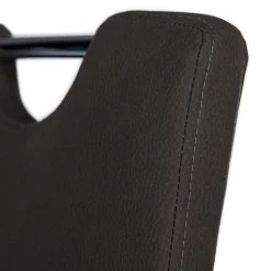 Loftscape Chaises de bar Swanville (lot de 2) - Microfibre / Métal - Marron foncé / Chrome -Meubles de salle à manger Soldes Magasin 1000231305 220411 034 DETAILS P000000001000231305