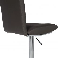 Loftscape Chaises de bar Swanville (lot de 2) - Microfibre / Métal - Marron foncé / Chrome -Meubles de salle à manger Soldes Magasin 1000231305 220411 036 DETAILS P000000001000231305