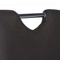 Loftscape Chaises de bar Swanville (lot de 2) - Microfibre / Métal - Marron foncé / Chrome -Meubles de salle à manger Soldes Magasin 1000231305 220411 037 DETAILS P000000001000231305