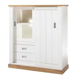 Ridgevalley Buffet haut Ollezy - Imitation pin blanc / Imitation chêne artisan