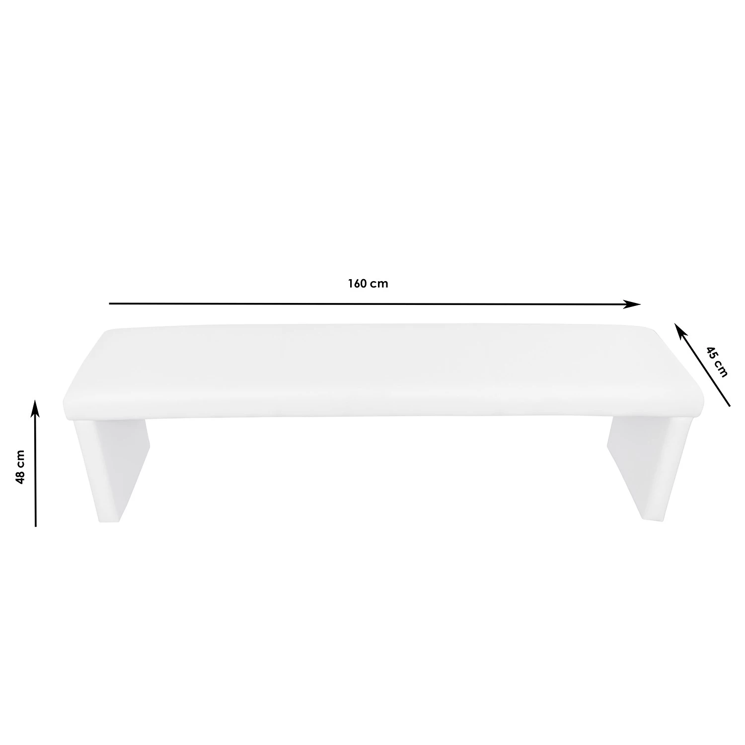 Loftscape Banc Talcott I - Imitation cuir - Chrome - Blanc - Largeur : 160 cm 3 Loftscape Banc Talcott I - Imitation cuir - Chrome - Blanc - Largeur : 160 cm – Image 3