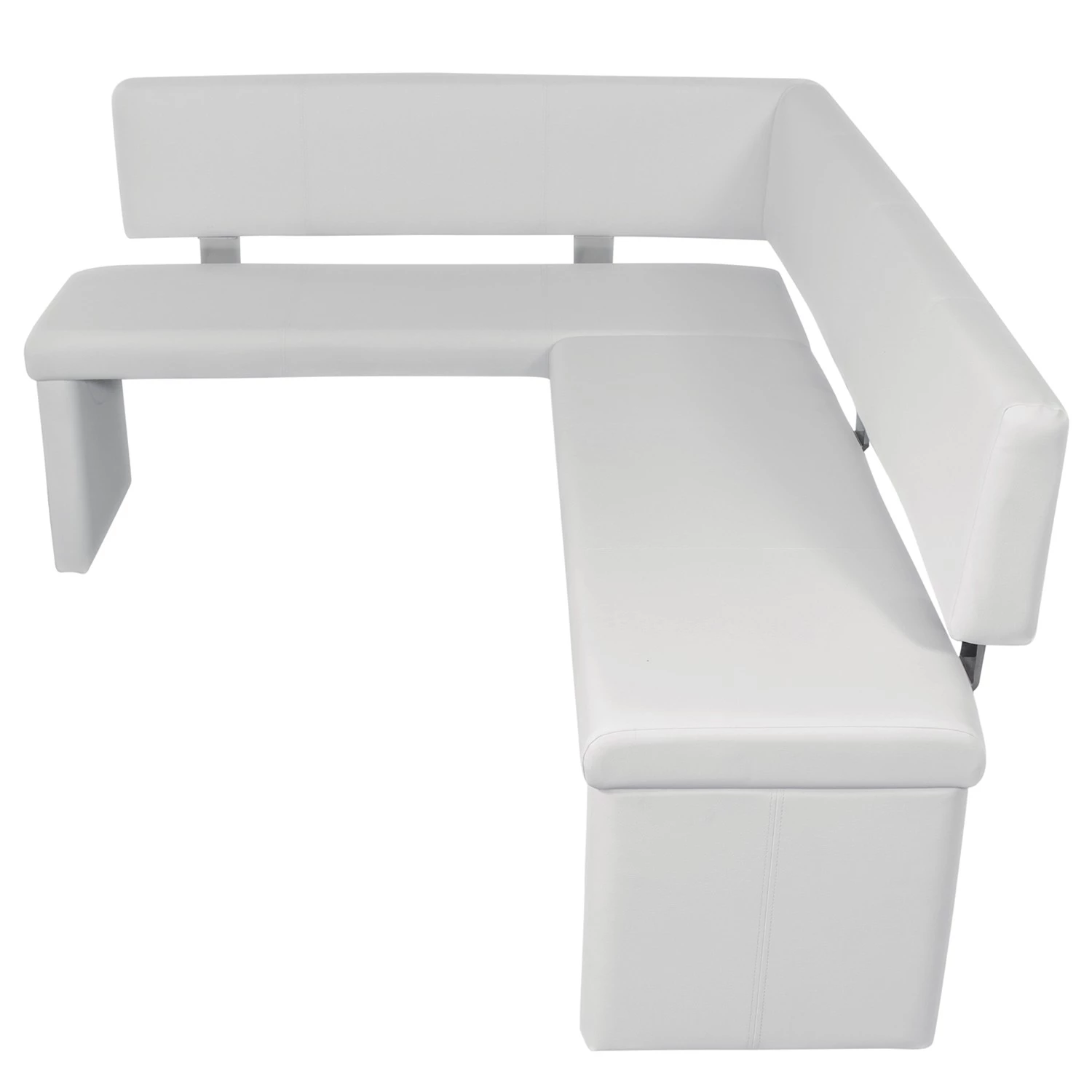 Loftscape Banc d’angle Talcott - Imitation cuir - Chrome - Blanc - Largeur : 194 cm - Angle à gauche (vu de face) 4 Loftscape Banc d’angle Talcott - Imitation cuir - Chrome - Blanc - Largeur : 194 cm - Angle à gauche (vu de face) – Image 4