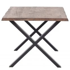 Red Living Table Woodbury - Chêne massif / Acier - Chêne foncé - Largeur : 140 cm -Meubles de salle à manger Soldes Magasin 1000232842 201204 14065300235 DETAILS P000000001000232842