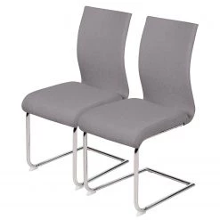 Loftscape Chaises cantilever Lunery I (lot de 2) - Tissu / Acier - Gris