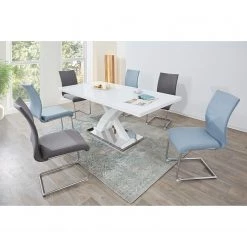Loftscape Chaises cantilever Lunery I (lot de 2) - Tissu / Acier - Gris -Meubles de salle à manger Soldes Magasin 1000233974 210108 13095900289 MOOD DETAILS P000000001000233974 mood