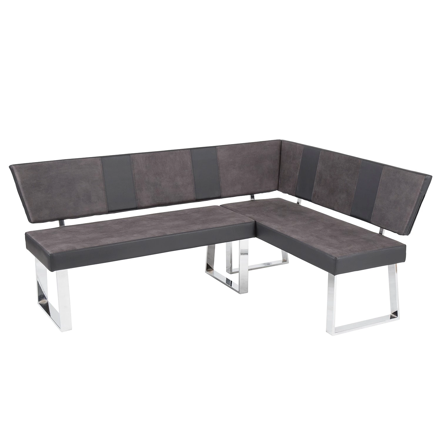 Loftscape Banc d’angle Mile - Cuir synthétique & Microfibre / Acier - Gris vintage / Chrome 1 Loftscape Banc d’angle Mile - Cuir synthétique & Microfibre / Acier - Gris vintage / Chrome