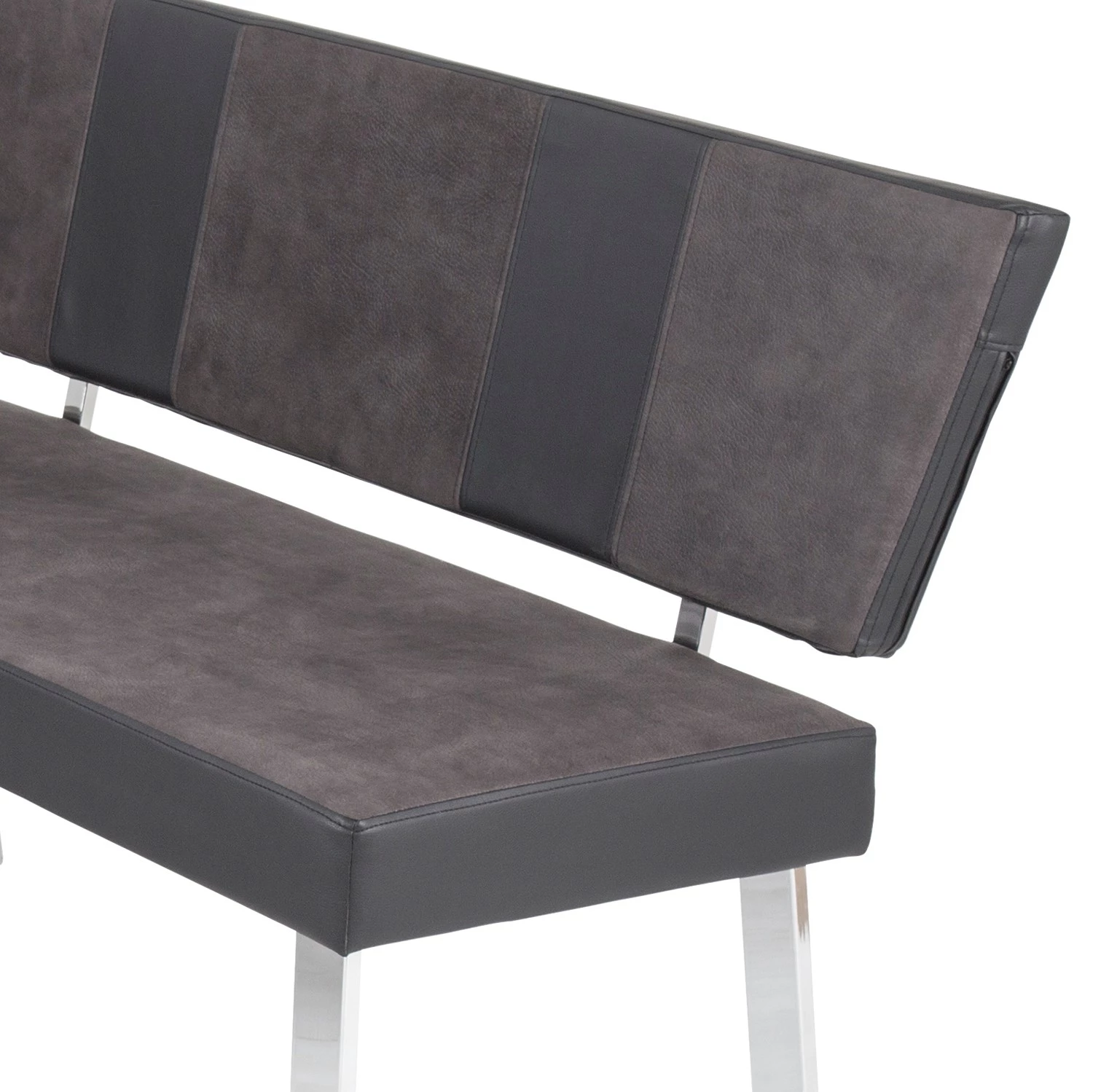 Loftscape Banc d’angle Mile - Cuir synthétique & Microfibre / Acier - Gris vintage / Chrome 2 Loftscape Banc d’angle Mile - Cuir synthétique & Microfibre / Acier - Gris vintage / Chrome – Image 2