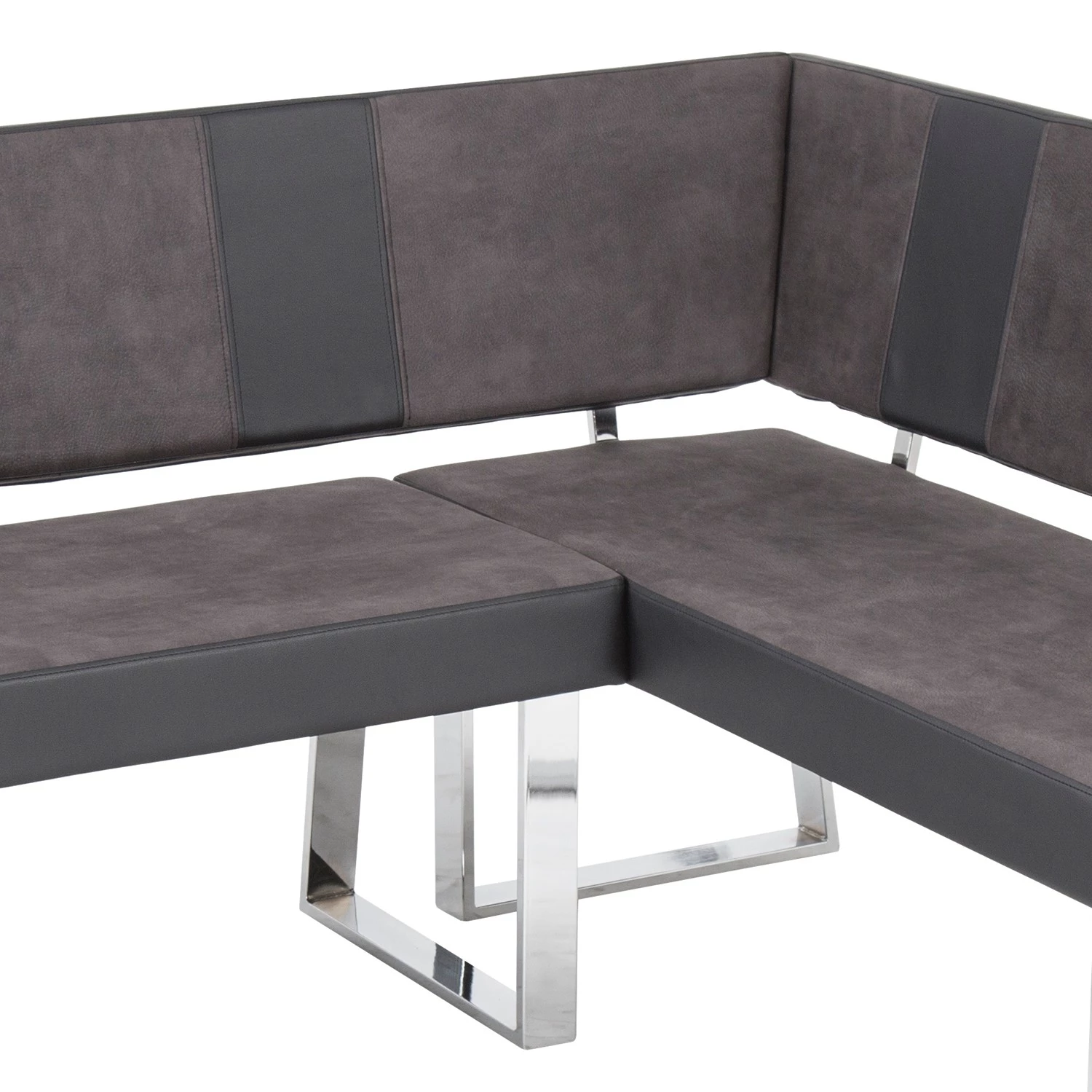 Loftscape Banc d’angle Mile - Cuir synthétique & Microfibre / Acier - Gris vintage / Chrome 3 Loftscape Banc d’angle Mile - Cuir synthétique & Microfibre / Acier - Gris vintage / Chrome – Image 3