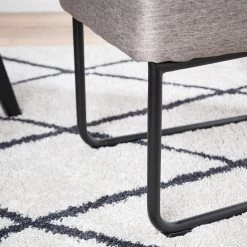 Fredriks Chaises cantilever Coggia (lot de 2) - Tissu / Fer - Cappuccino / Noir -Meubles de salle à manger Soldes Magasin 1000234595 210929 08555600071 DETAILS P000000001000234595