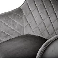 Jack & Alice Chaise à accoudoirs Mardore - Velours / Acier - Gris platine -Meubles de salle à manger Soldes Magasin 1000234600 210115 12513500036 DETAILS P000000001000234600