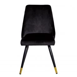 Jack & Alice Chaises capitonnées Loix (lot de 2) - Velours / Acier - Noir -Meubles de salle à manger Soldes Magasin 1000234601 210115 12513500041 DETAILS P000000001000234601