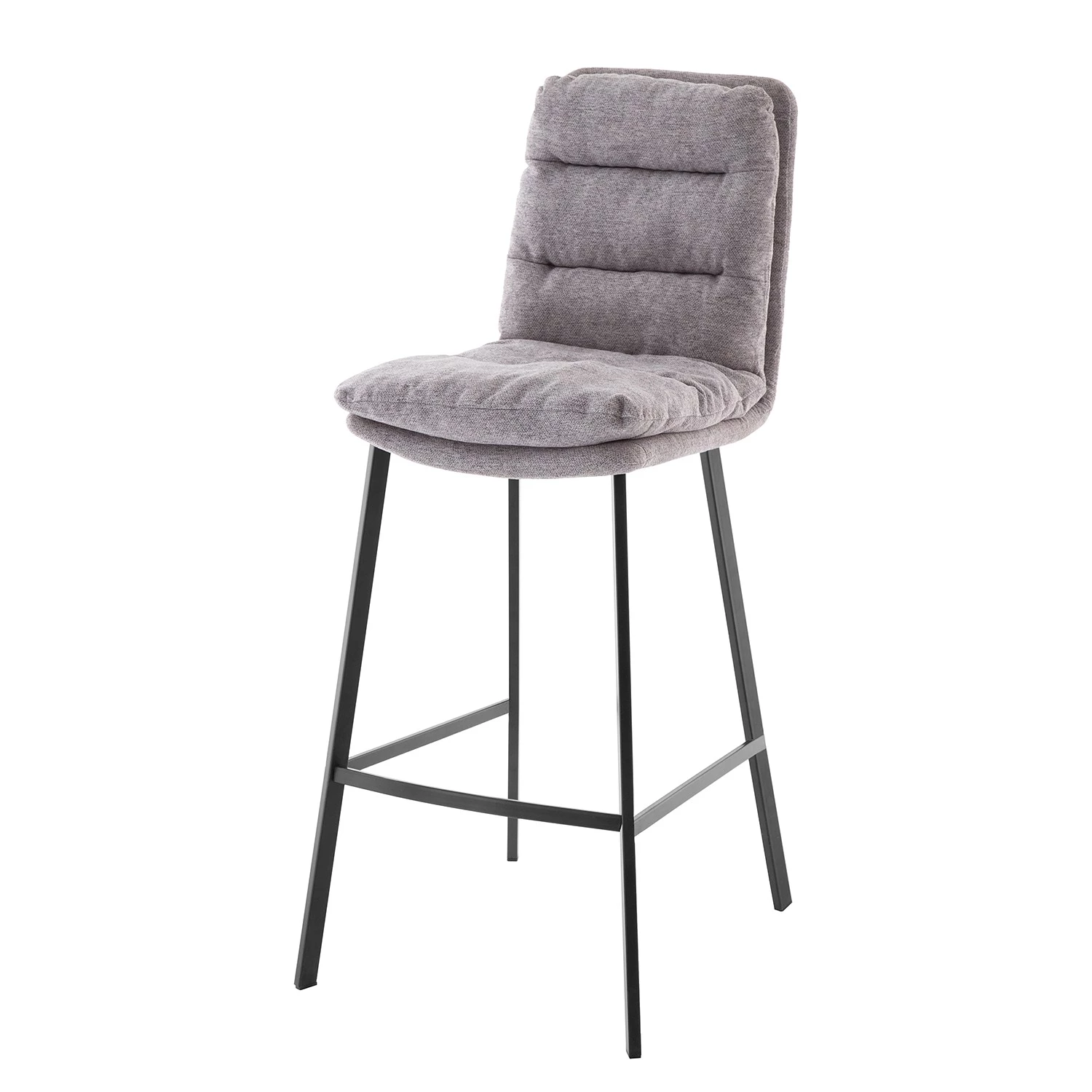Mørteens Chaise de bar Tillac - Tissu / Acier - Gris chiné / Noir 1 Mørteens Chaise de bar Tillac - Tissu / Acier - Gris chiné / Noir