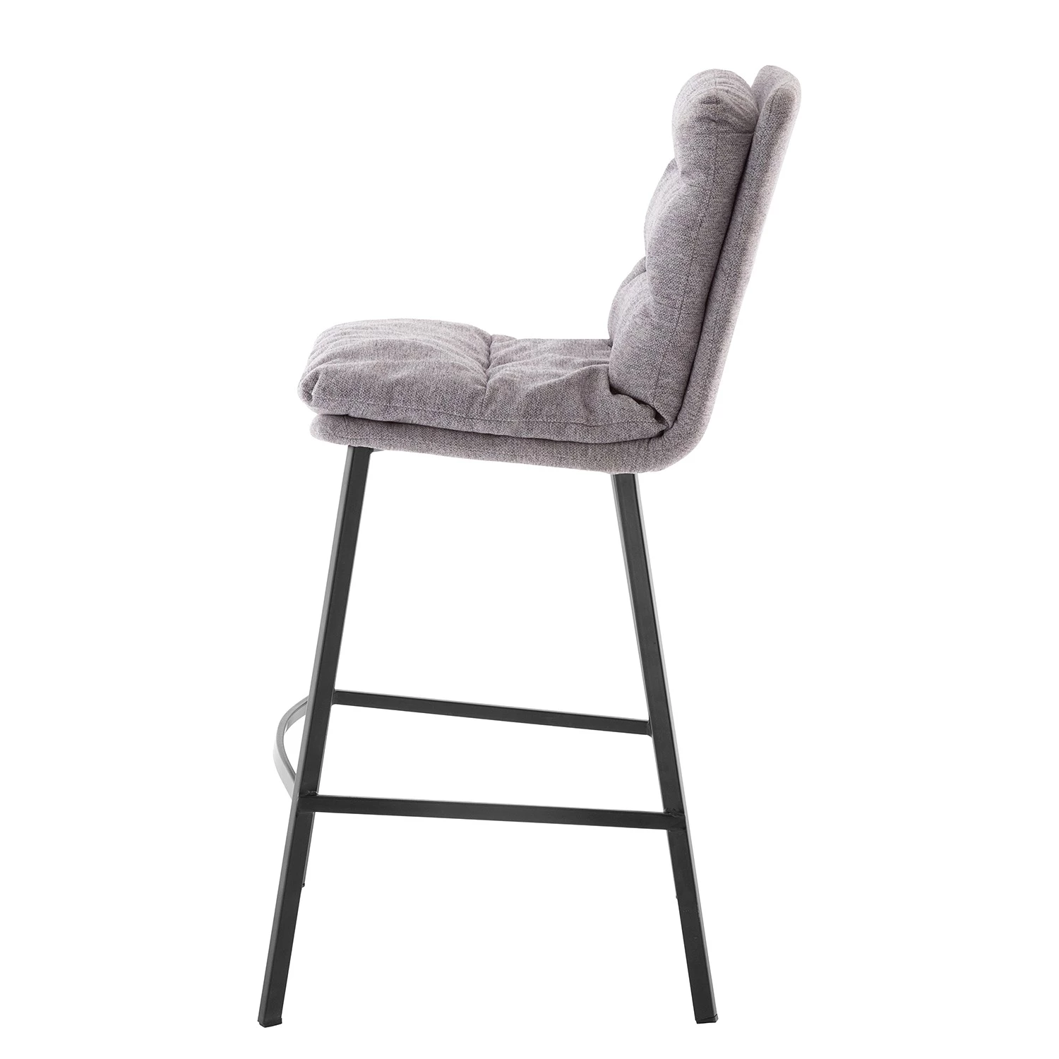 Mørteens Chaise de bar Tillac - Tissu / Acier - Gris chiné / Noir 4 Mørteens Chaise de bar Tillac - Tissu / Acier - Gris chiné / Noir – Image 4
