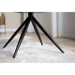 Mørteens Chaise à accoudoirs Publier - Tissu / Acier - Gris chiné / Noir -Meubles de salle à manger Soldes Magasin 1000235393 220524 033 DETAILS P000000001000235393