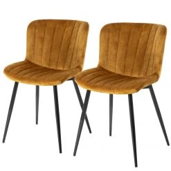 Jack & Alice Chaises Pavilly (Lot de 2) - Jaune doré