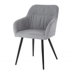 Mørteens Chaise à accoudoirs Senon - Tissu / Acier - Gris chiné / Noir